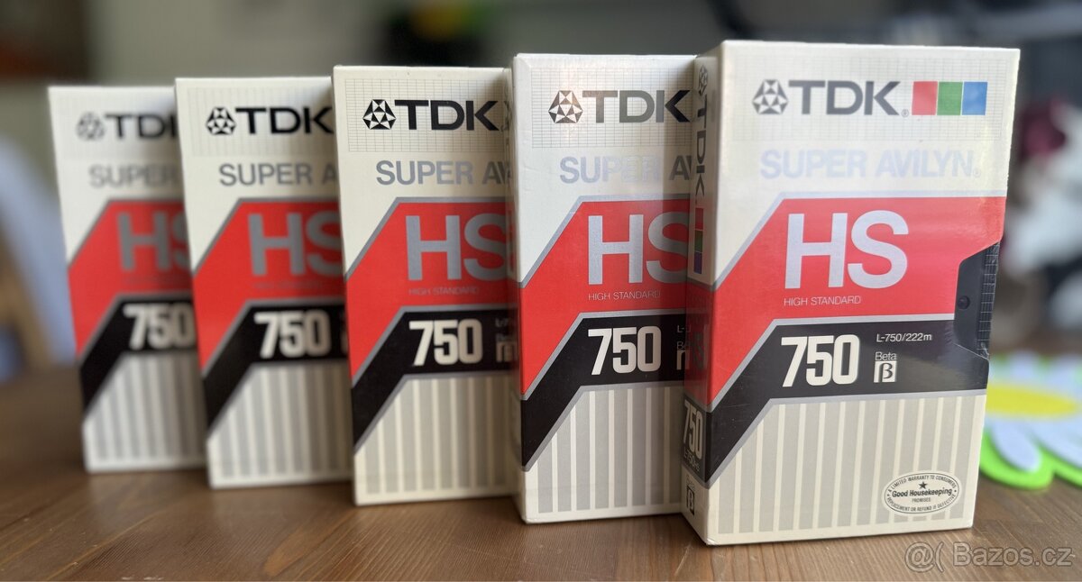 5x Betamax TDK HS L-750 NOVÉ