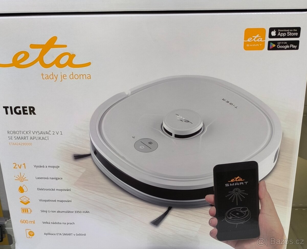 Robotický chytrý vysavač se senzorem Eta Tiger