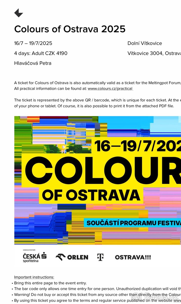 Vstupenka na 4d Colours