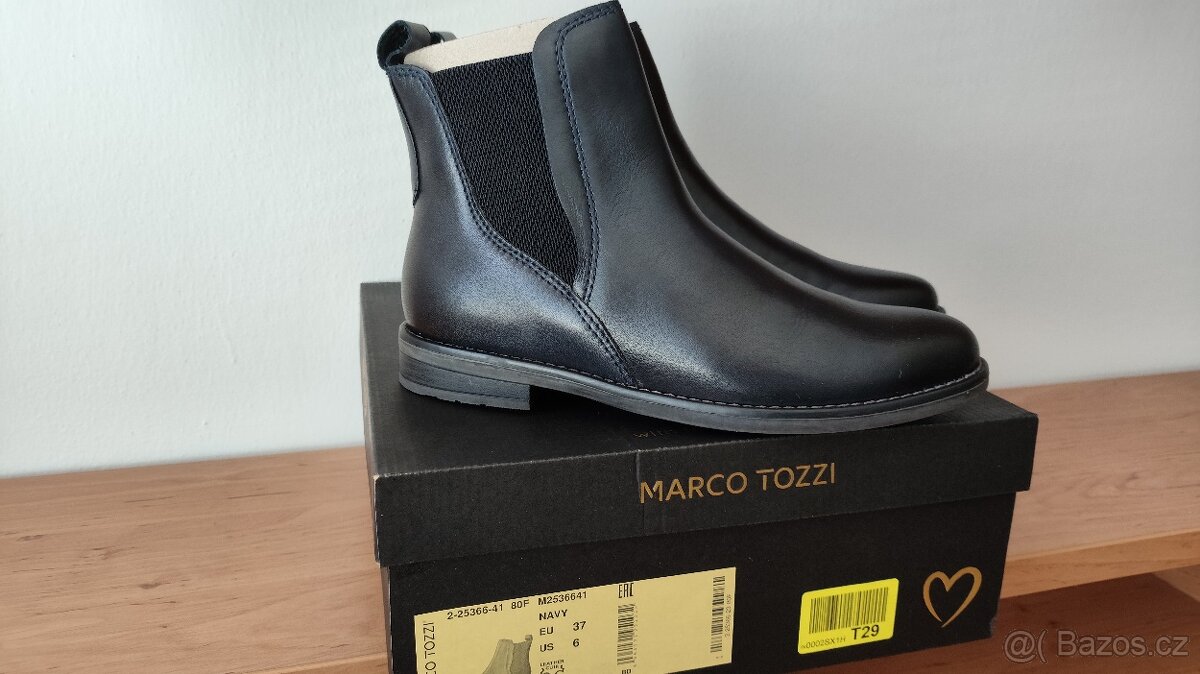 Kotníkové boty Marco Tozzi, tmavě modré