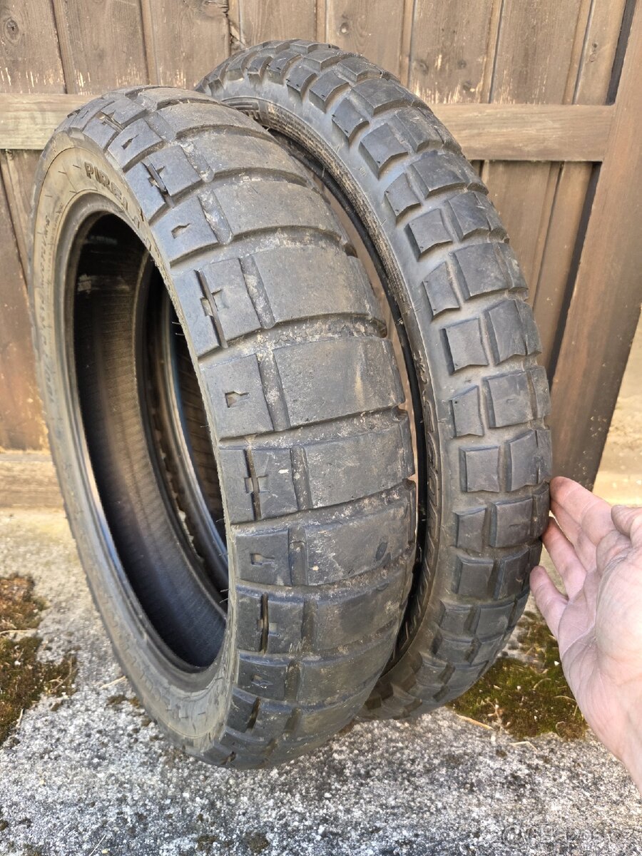 150/70 R18 + 90/90-21 Pirelli STR M+S // DOT1924 // 5mm