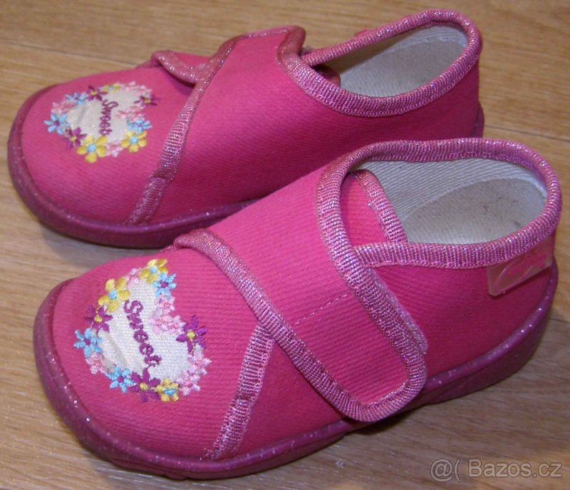 Růžové botičky na suchý zip vel.21