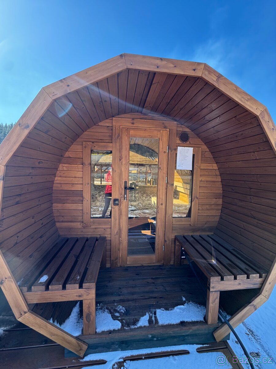 Zahradní sudová sauna 3M - s terasou