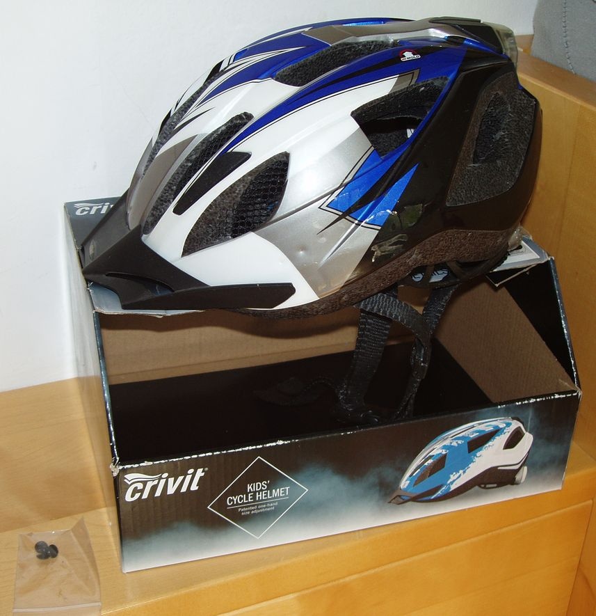 Dětská cyklistická helma s blikačkou, 49 – 54 cm