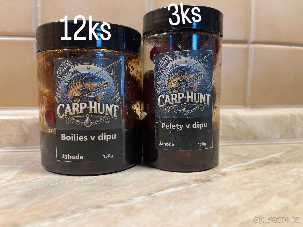 Boilies a pelety v dipu