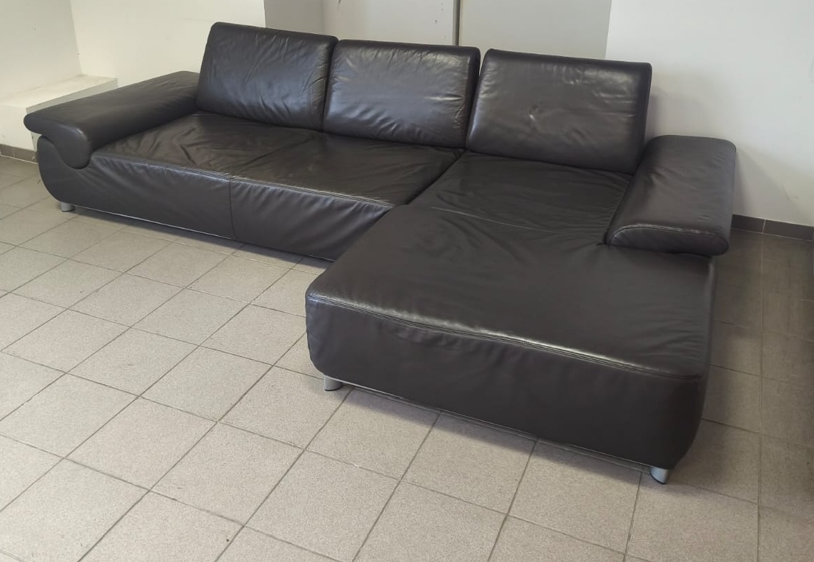 Kožená rohová sedací souprava - jak NOVÁ, TOP STAV