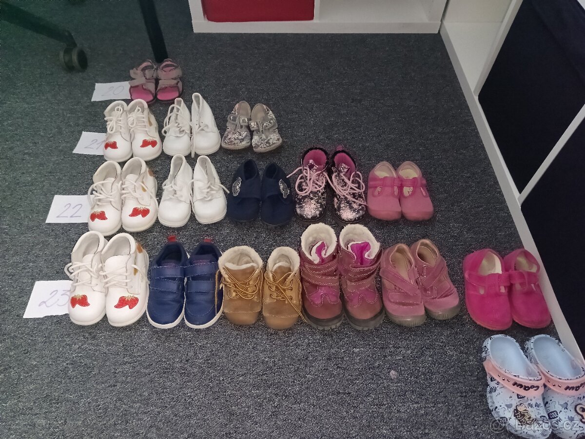 Boty velikost 20 až 23 klasické i barefoot