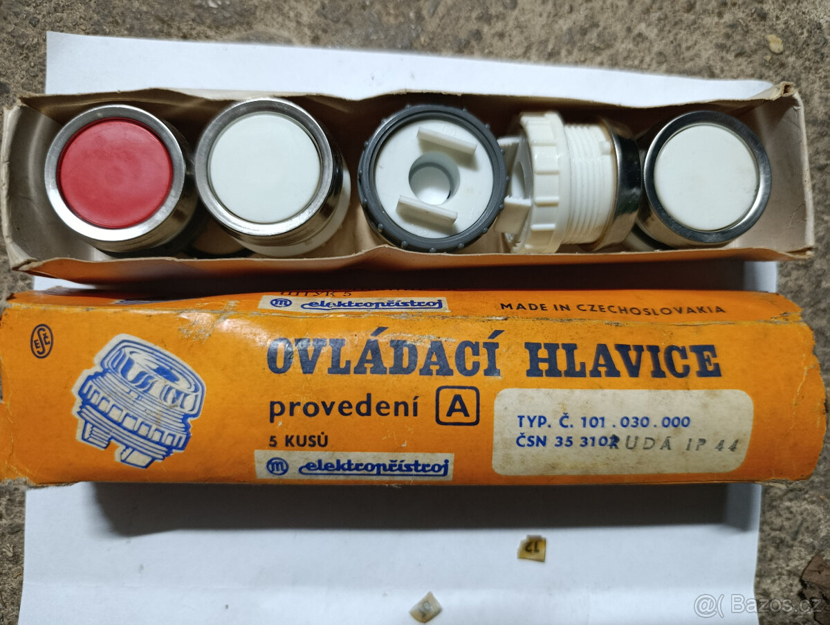 Ovládací hlavice, pojistky, váčkový spínač
