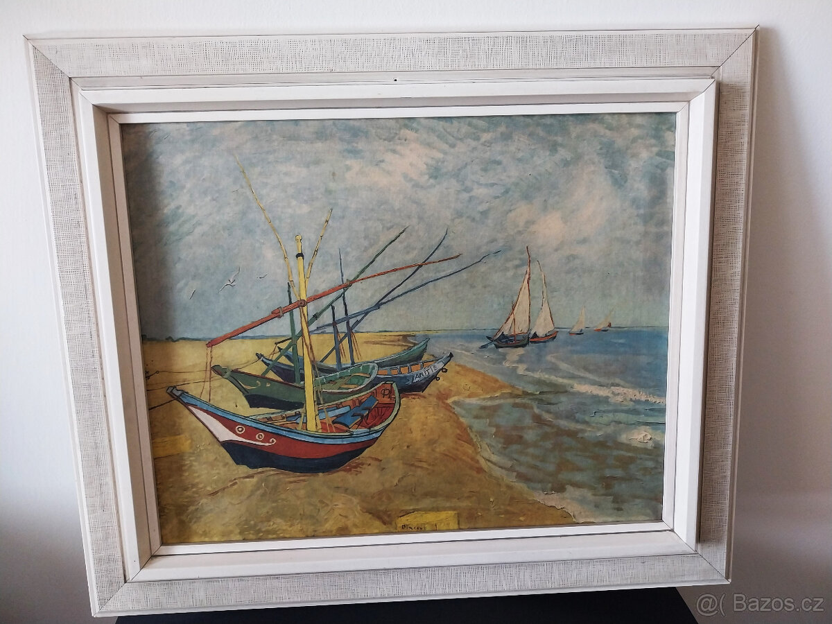 Vincent Van Gogh - Rybářské bárky, reprodukce ze 70tých let