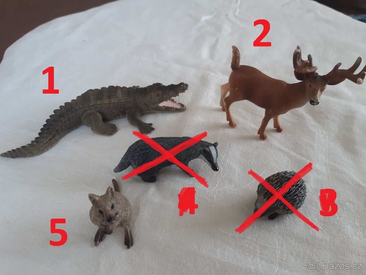 58.Zvířata zn. SCHLEICH, jelen, krokodýl atd