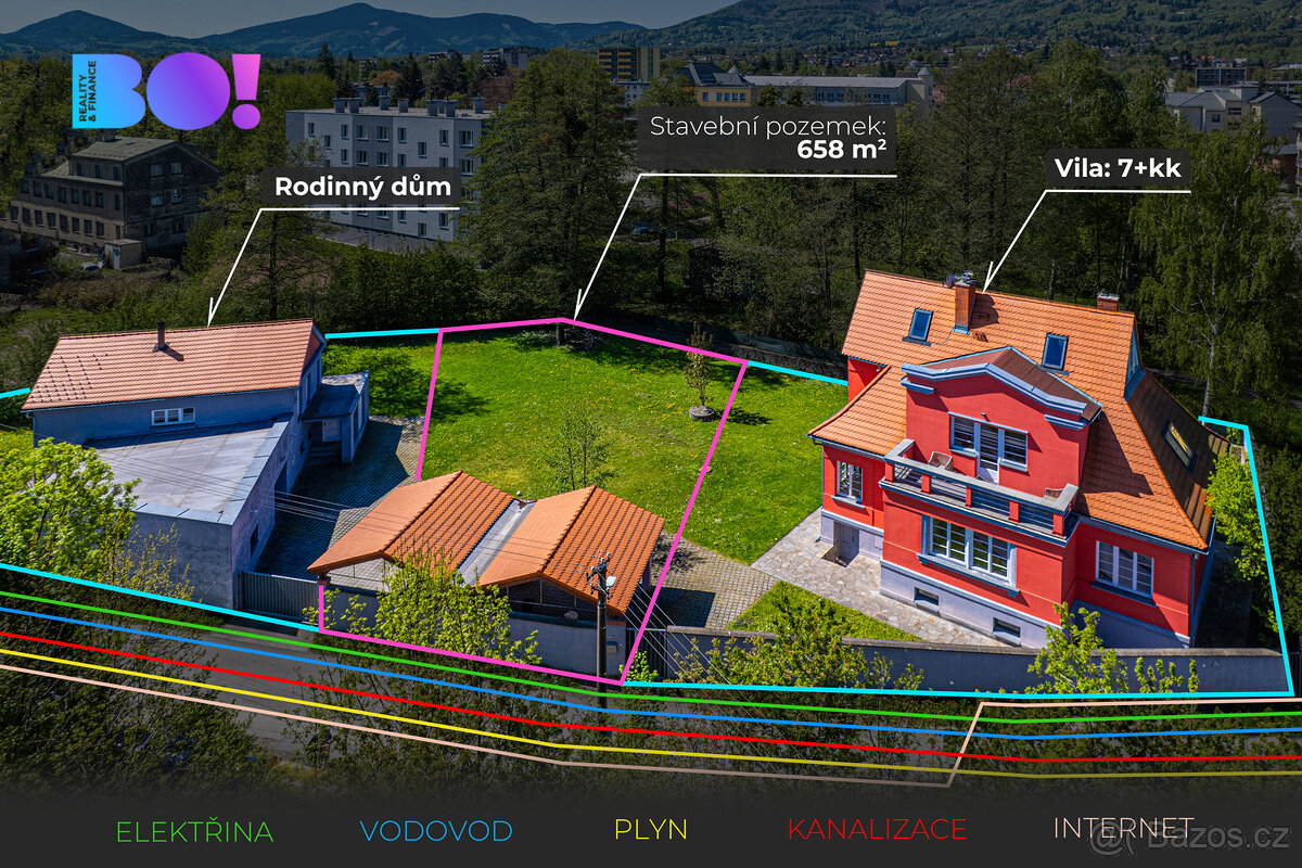 Prodej dvou rodinných vil + stavebního pozemku, Frýdlant nad