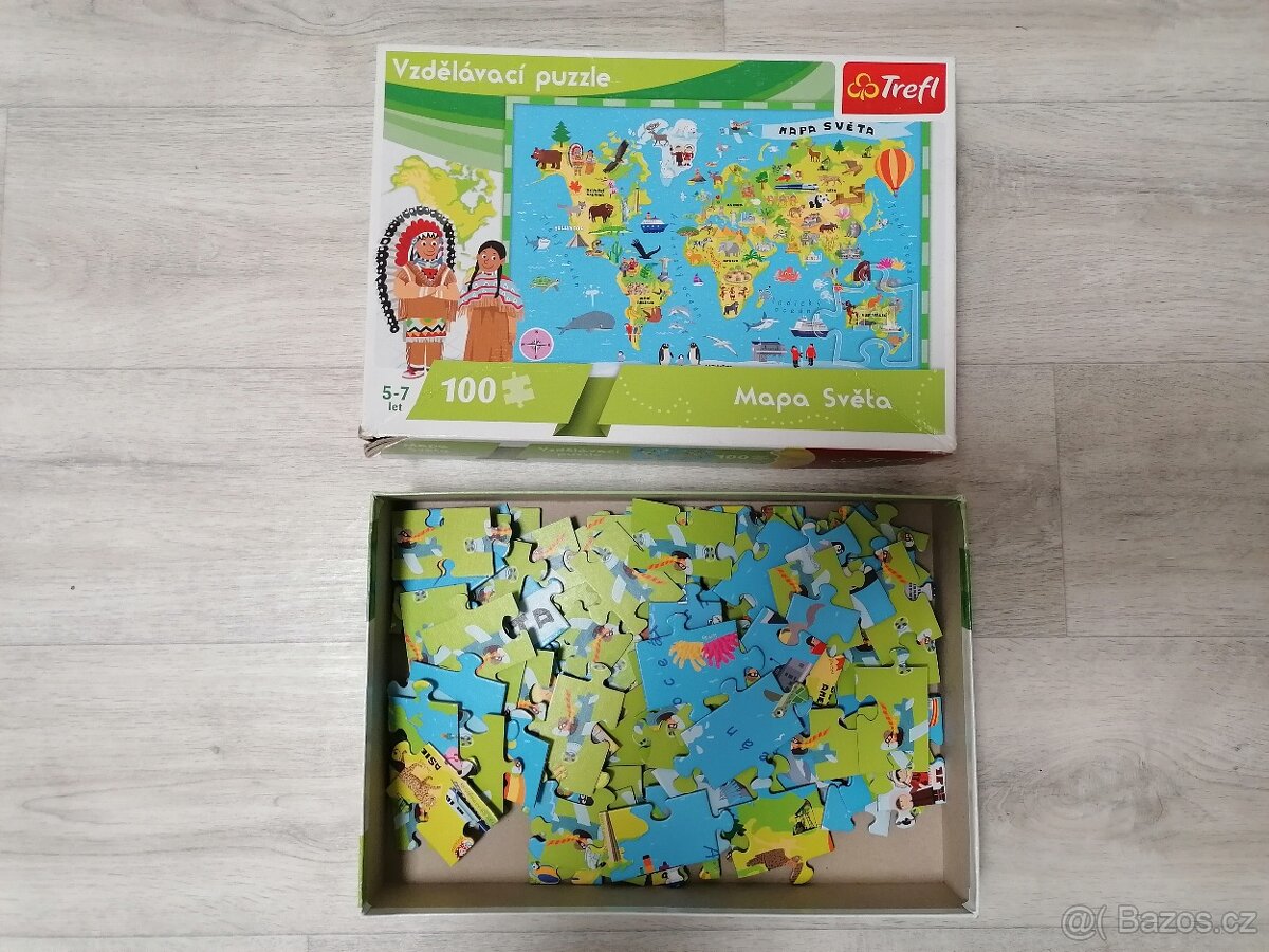 Puzzle Mapa světa 100 dílků, Trefl