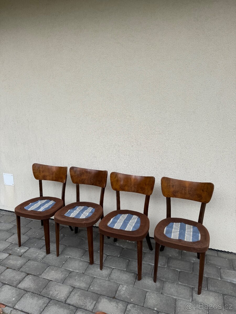 Starožitné Art Deco jídelní židle Thonet, 30. léta