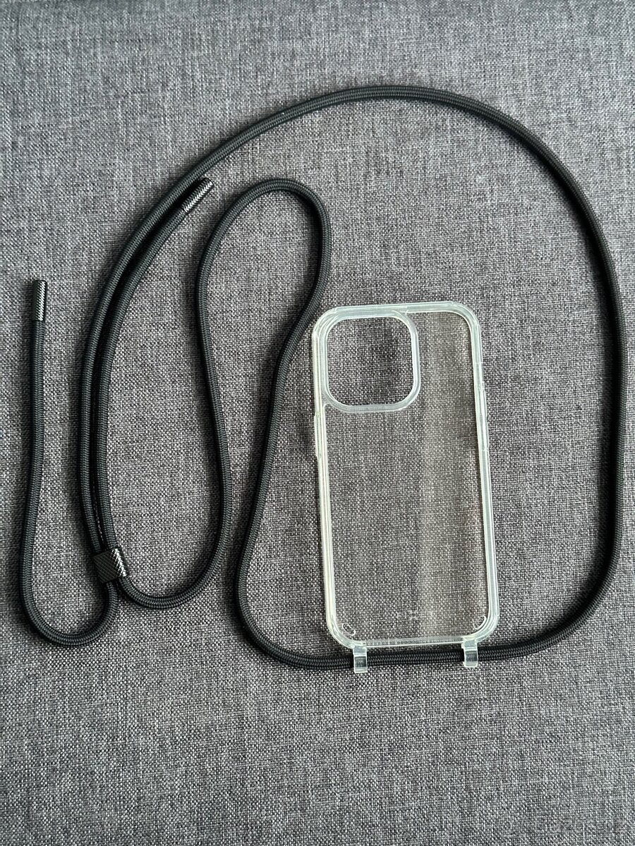 Kryt na mobil FIXED průsvitný s šňůrkou, iPhone 14