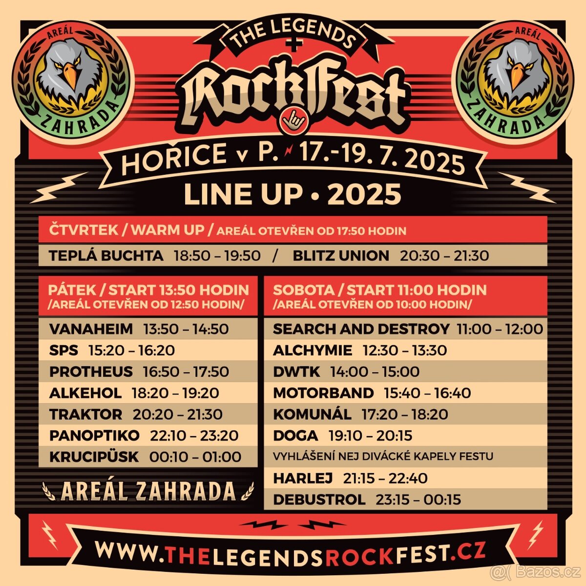 Prodám jednu vstupenku na dnesšní The Legends Rock Fest