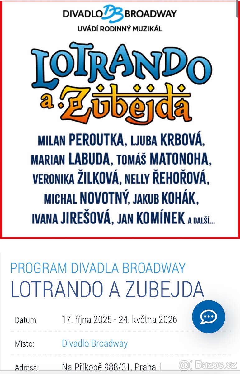 Lístky na Lotrando a Zubejda