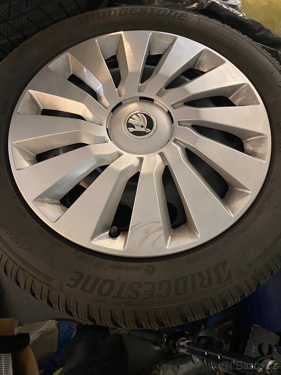 Plechové disky 16” 5x112 a zimní pneu 205/55/R16