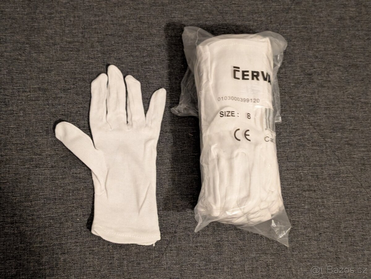 Bavlněné rukavice 20 ks, vel 8
