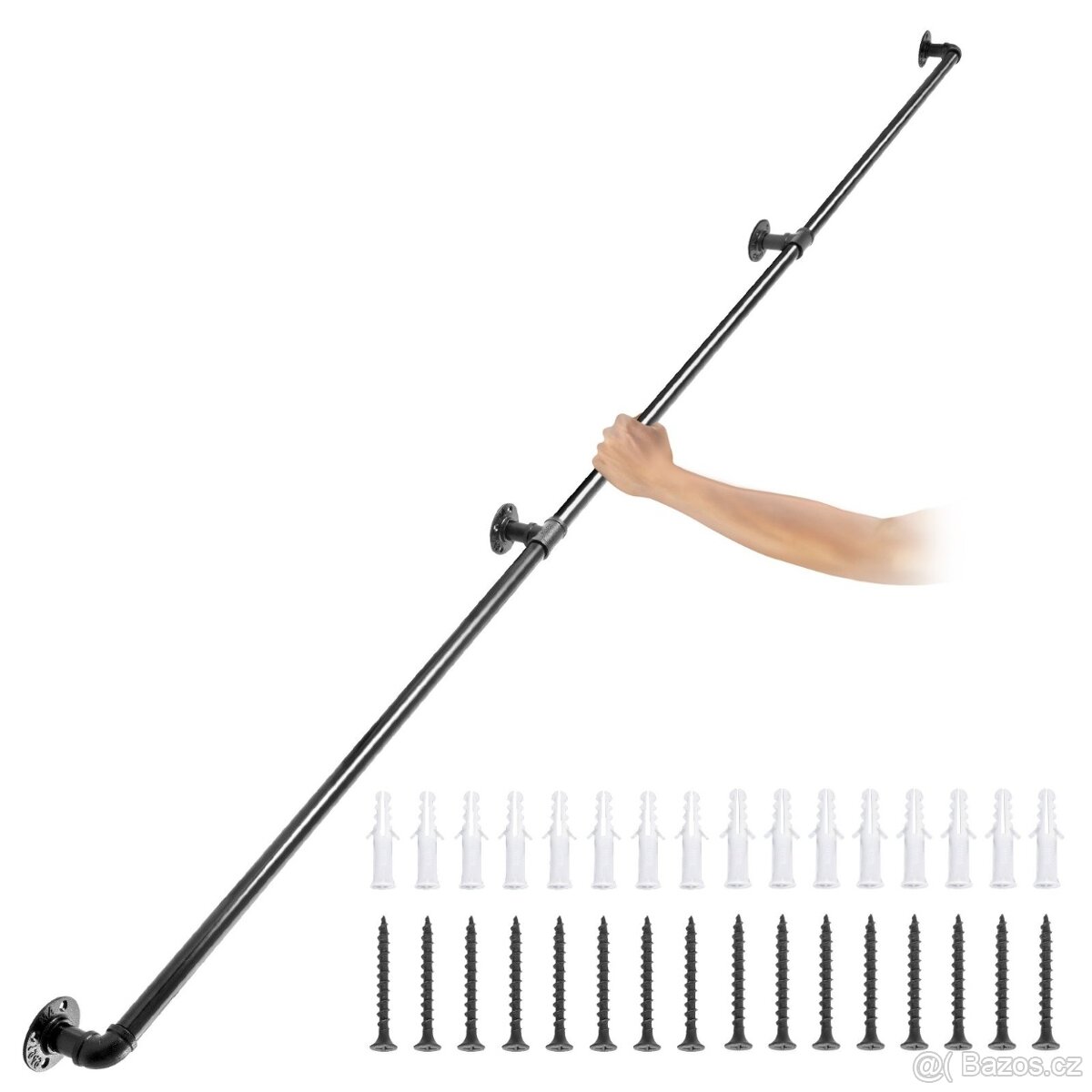 Industriální ocelové schodišťové zábradlí 270 cm