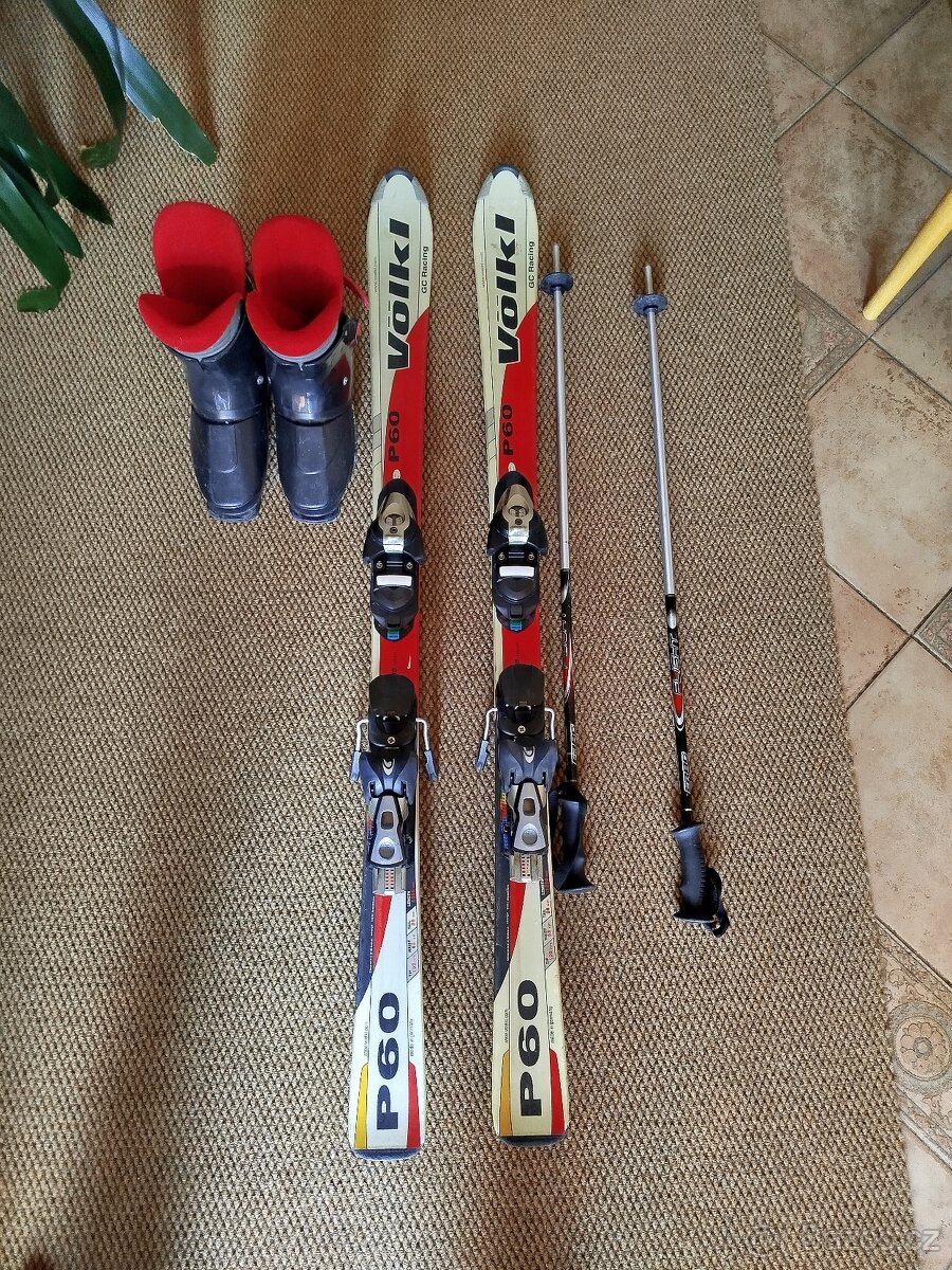 Dětské lyže Volki + hůlky a přeskáče