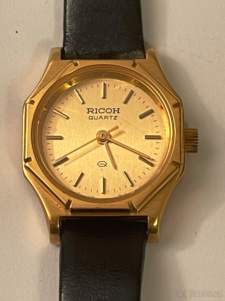 Damské hodinky Ricoh, kožený pásek, nova baterka, plně funkč
