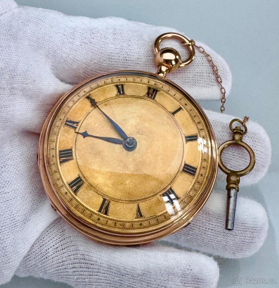 14K ZLATÉ PÁNSKÉ ŠPINDLOVKY SE ZLATÝM CIFERNÍKEM A S BITÍM