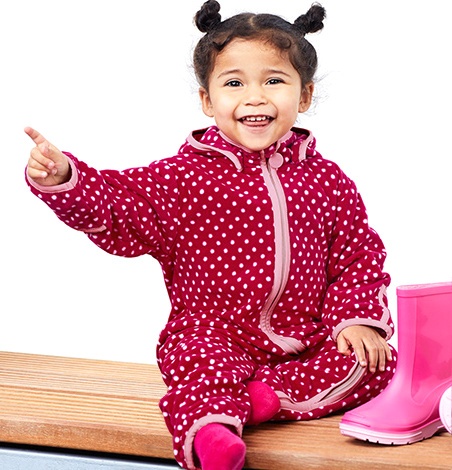 ♥ Puntíkovaná FLEECOVÁ KOMBINÉZA overal Tchibo vel. 86/92 ♥