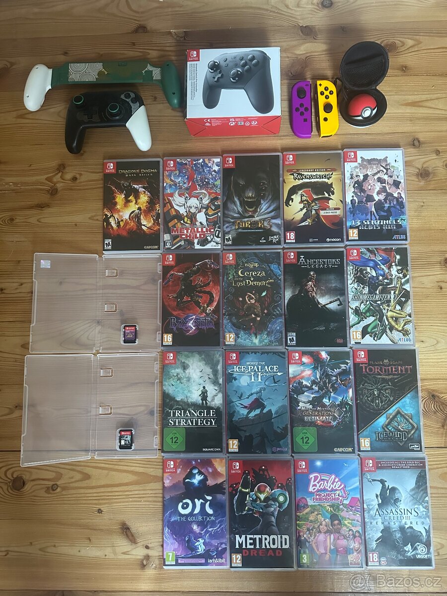 Příslušenství a hry na Nintendo switch