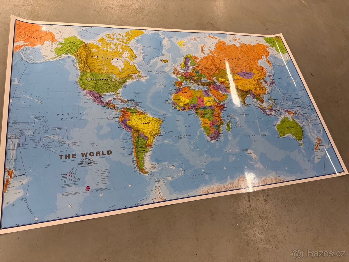 Mapa OBŘÍ SVĚT POLITICKÝ