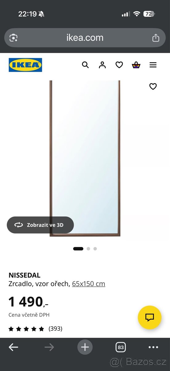 Ikea zrcadlo nissedal