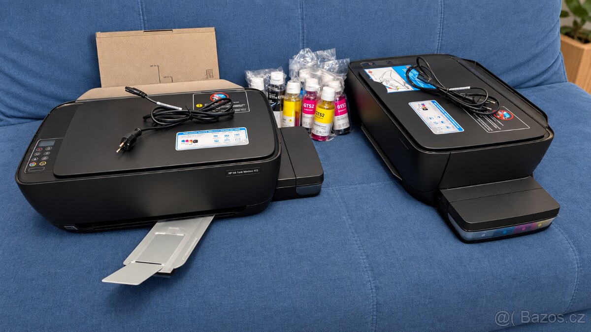 2x HP Ink Tank Wireless 410/415 + originální inkousty