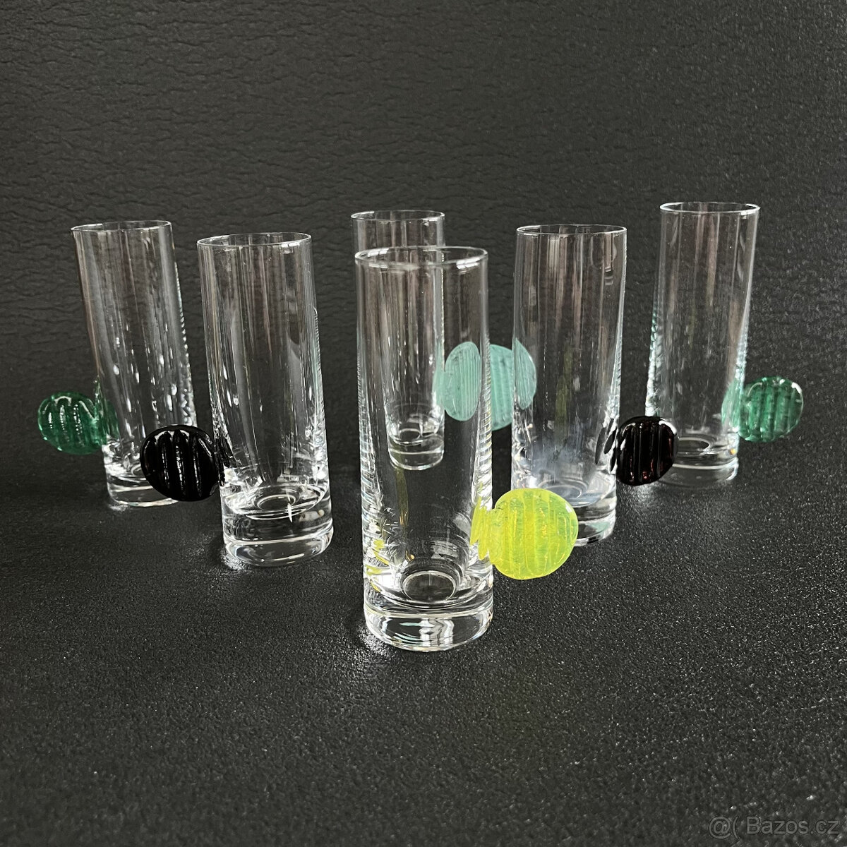6x panák s držátkem 70ml, Crystalex Nový Bor