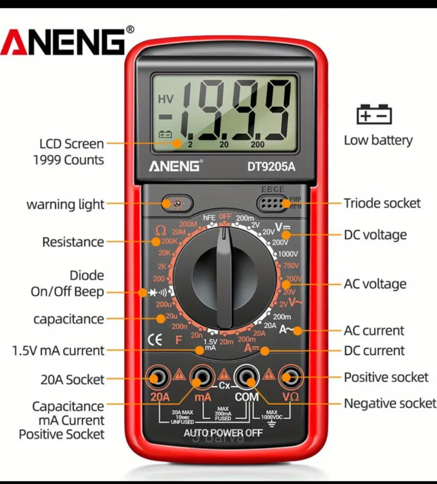 ANENG DT9205A digitální multimetr