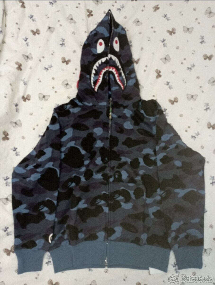 Modrá mikina bape hoodie