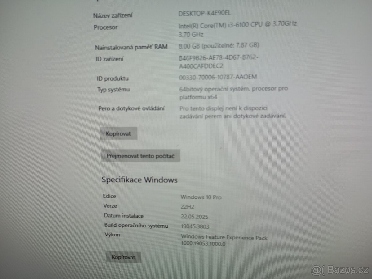 Kancelářský počítač, kompletní sestava + Windows 10 pro
