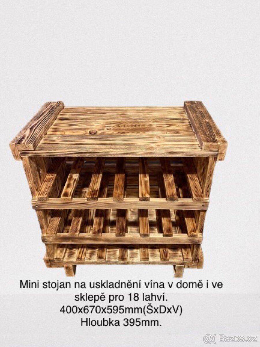 Mini stojan na skladování lahvového vína pro 18 lahví.