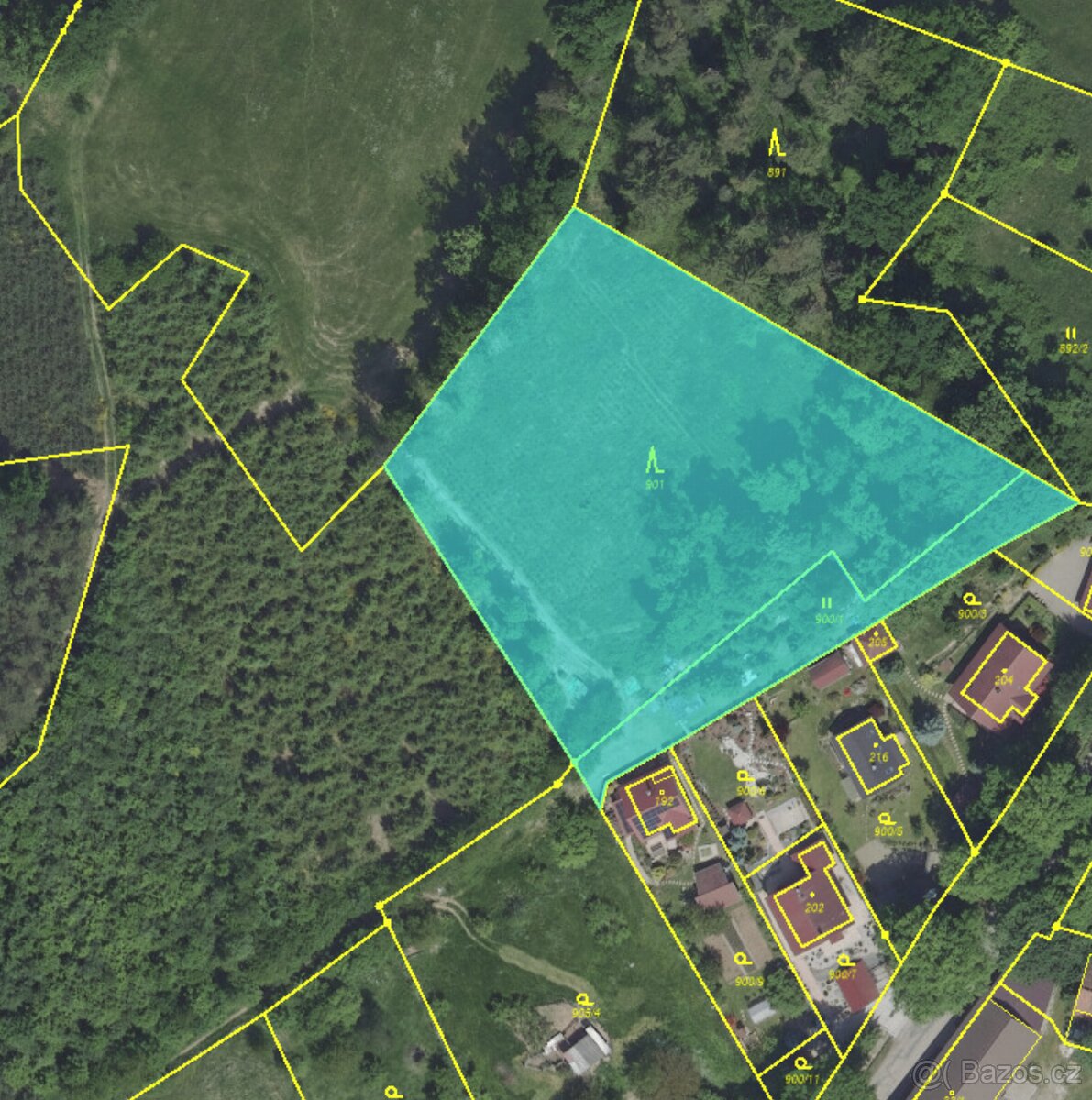 Prodám pozemky v k.ú. Chrášťany u Benešova p. č. 901 a 900/1