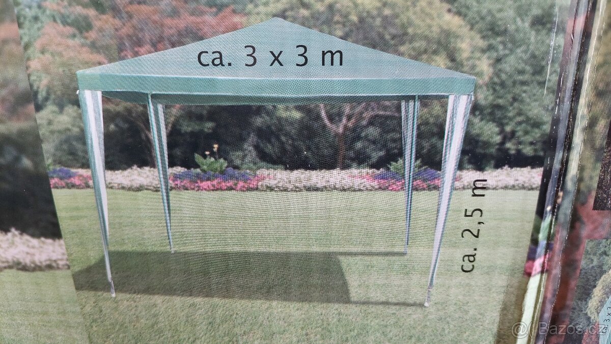 Párty stan - zahradní altán 3x3x2,5m - jako NOVÝ