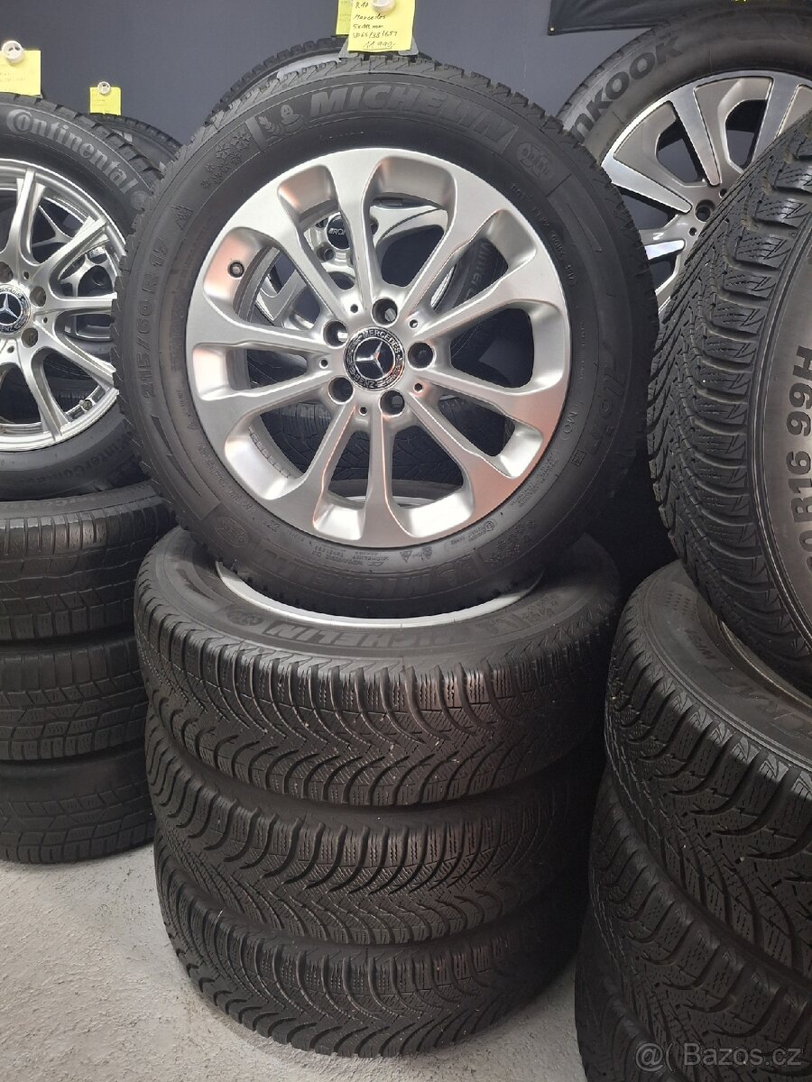 Alu kola Mercedes, 215/60 R17, zimní pneu