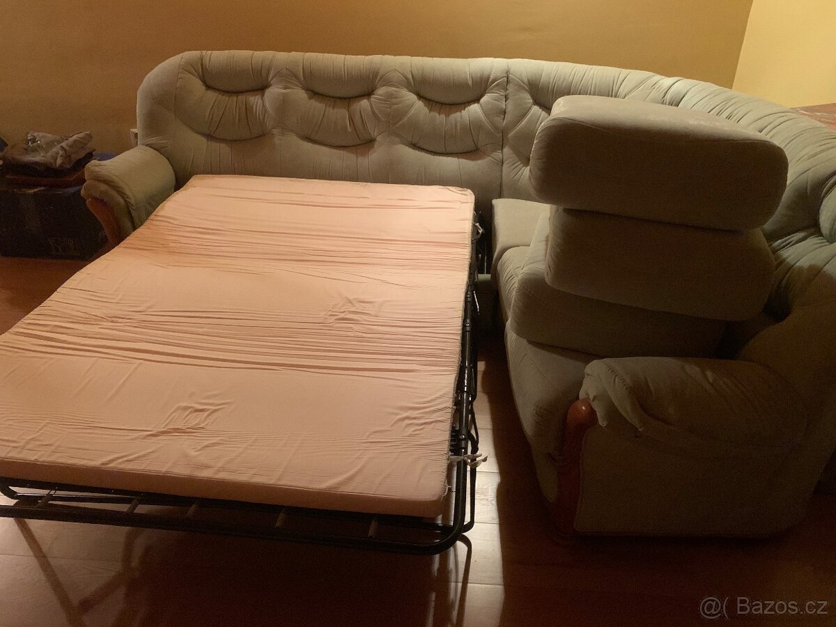 Rohová sedací souprava s rozkladem