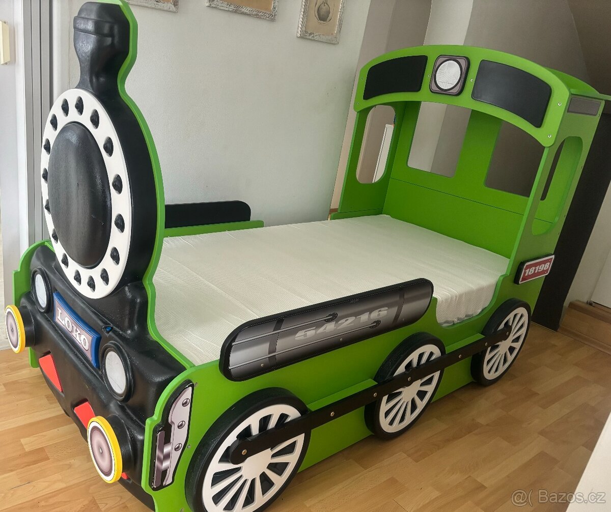 Dětská postel mašinka (lokomotiva)