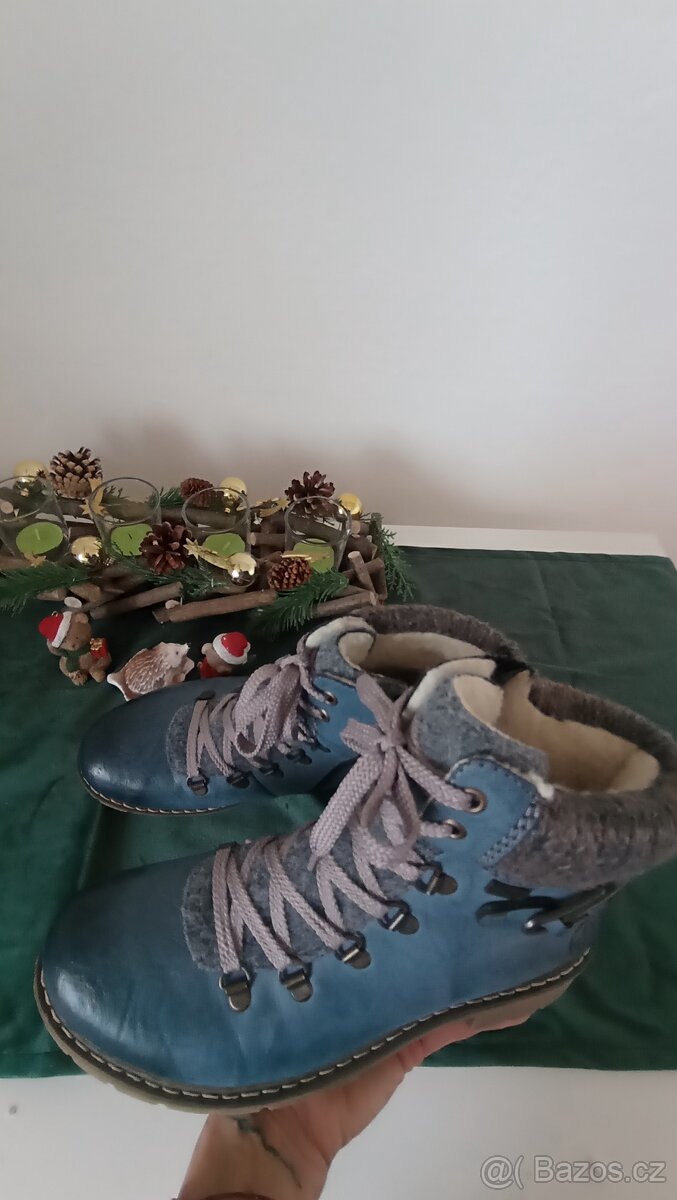 Modré  Riker dámské s kožíškem