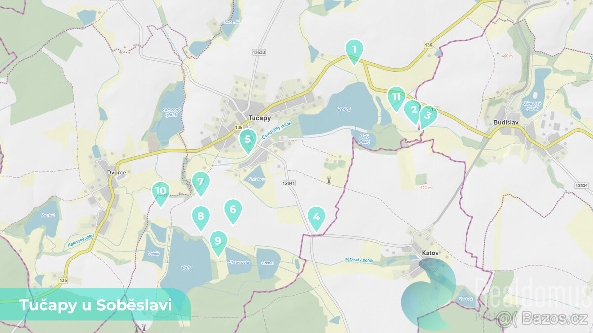 Zemědělská půda 11561 m² – Tučapy u Soběslavi, okres Tábor (