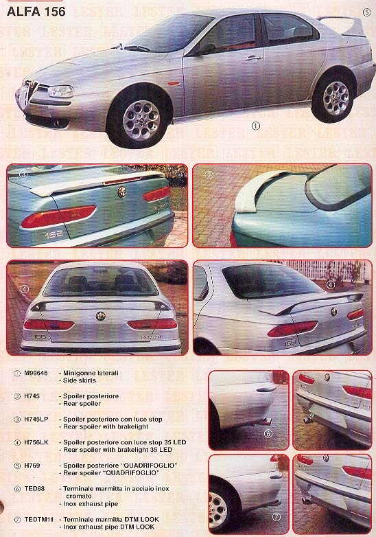 Zadní křídlo Alfa Romeo 156
