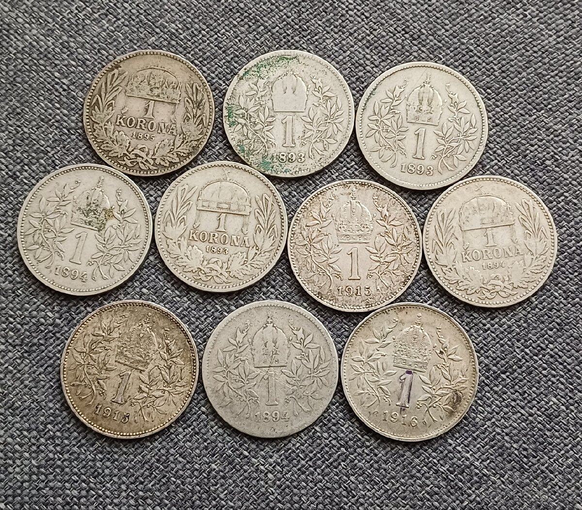 Konvolut 10 x 1 koruna FJI RU