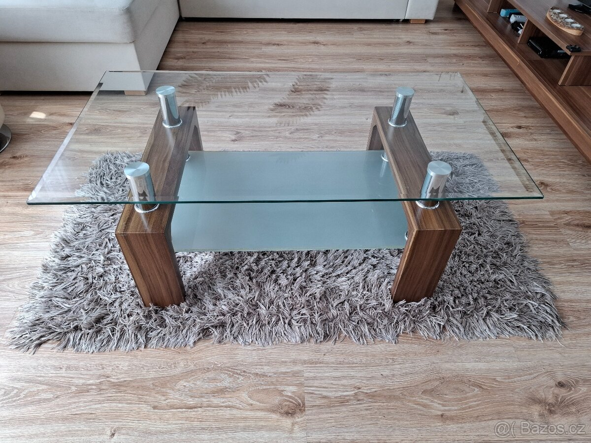 skleněný konferenční stůl 110x60xvýška 44cm