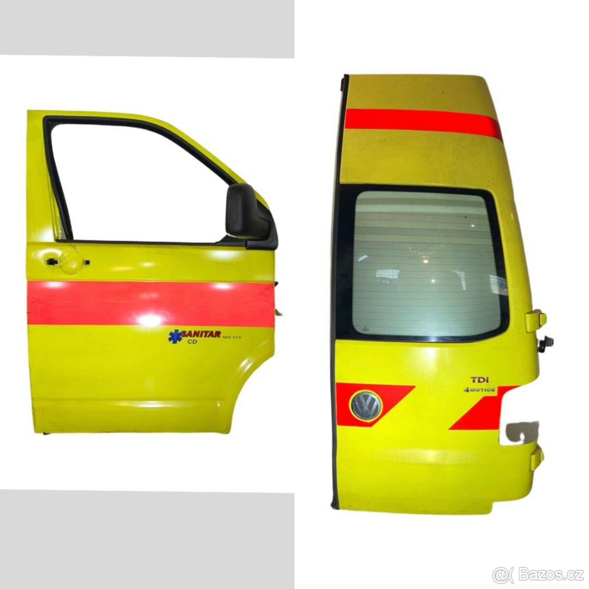 Pravé přední dveře a zadní dveře VW Transporter T5 r.v. 2007