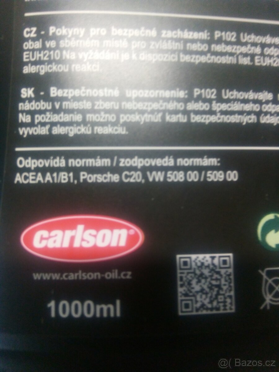 0W20 olej 6 L balen po 1 l Carlson Millennium Synth