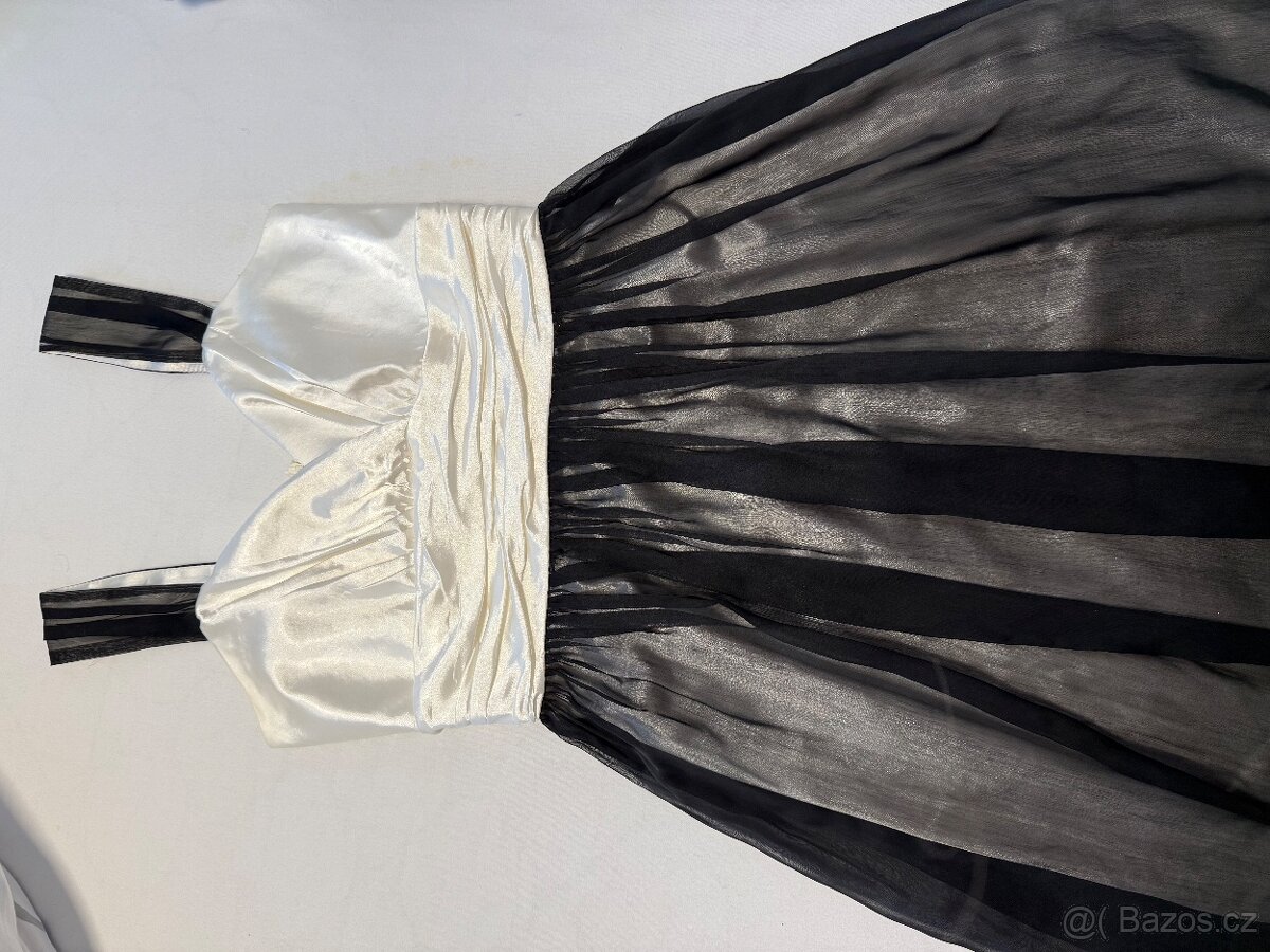 Plesové šaty, bílo-černé, velikost 38-40