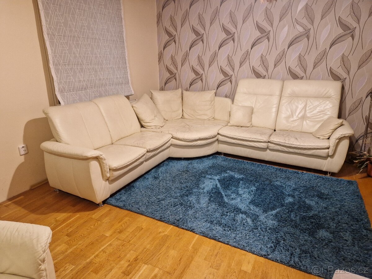 Kožená sedací souprava s křeslem